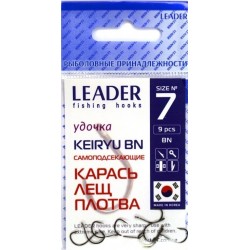 Гачки для риболовлі, Leader Keiryu, 9шт/уп, колір BN, №7